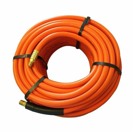 INTERSTATE PNEUMATICS 3/8 Inch 50 feet 1/4 inch NPT Orange Pliovic PVC Hose HA26-050E